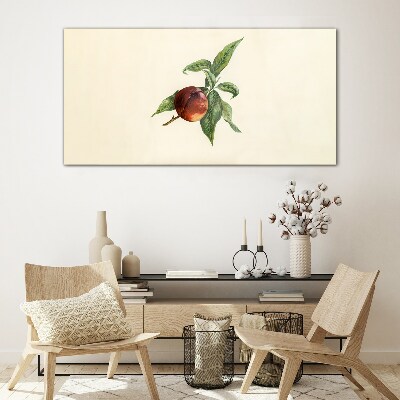 Glas foto Een appel tegen een achtergrond van bladeren