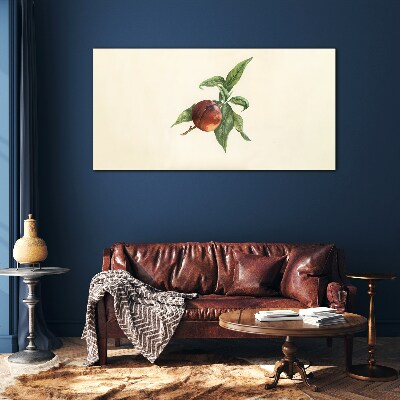 Glas foto Een appel tegen een achtergrond van bladeren