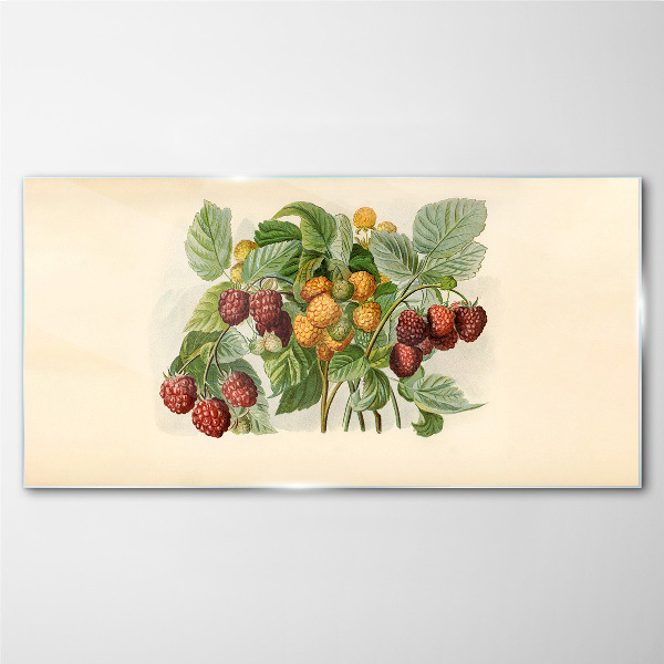 Schilderij op glas Fruitig boeket van frambozen en bramen