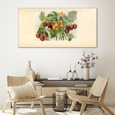 Schilderij op glas Fruitig boeket van frambozen en bramen