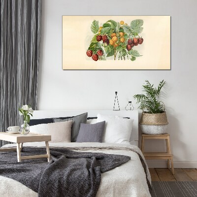 Schilderij op glas Fruitig boeket van frambozen en bramen