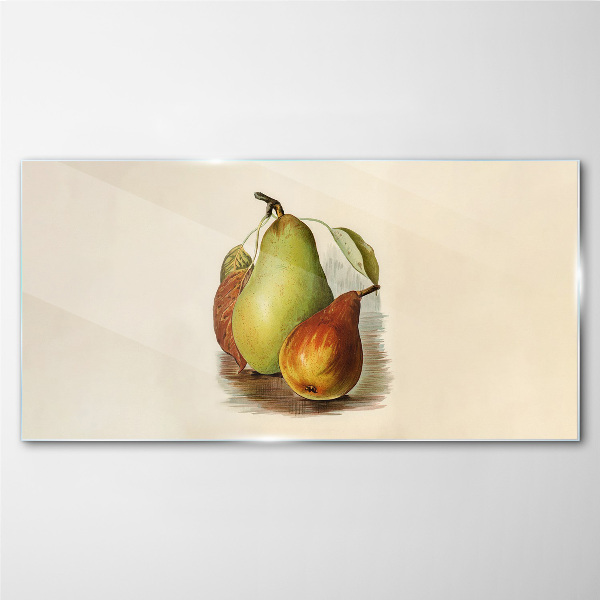 Schilderij op glas Fruitsamenstelling van peren