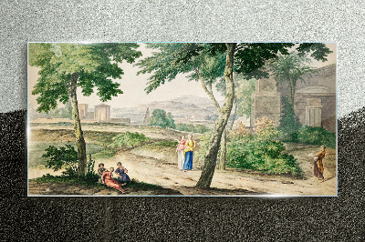 Glas foto Een scène uit het oude leven