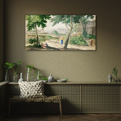 Glas foto Een scène uit het oude leven