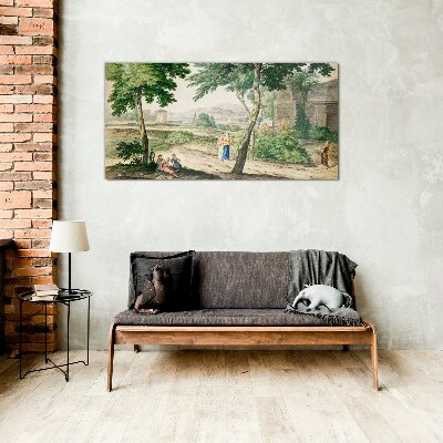 Glas foto Een scène uit het oude leven