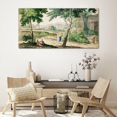 Glas foto Een scène uit het oude leven