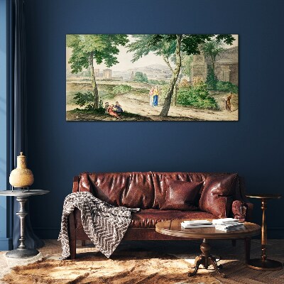 Glas foto Een scène uit het oude leven