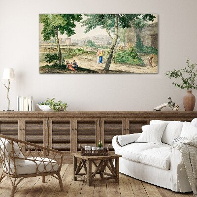 Glas foto Een scène uit het oude leven