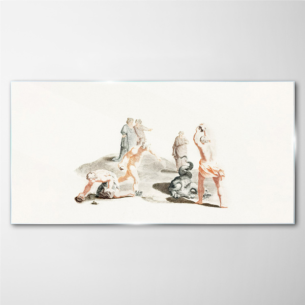 Glas foto Mythologische scène in pasteltinten