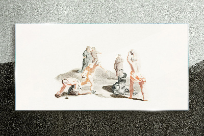 Glas foto Mythologische scène in pasteltinten