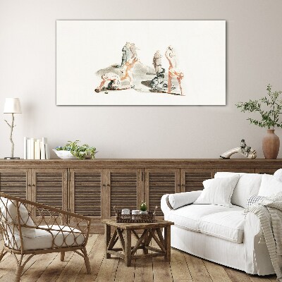 Glas foto Mythologische scène in pasteltinten