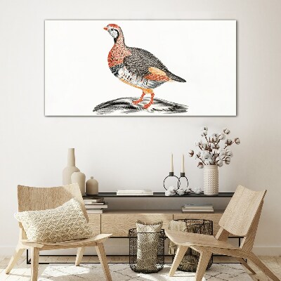 Schilderij op glas Vogelachtige elegantie in pastelkleuren