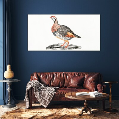 Schilderij op glas Vogelachtige elegantie in pastelkleuren