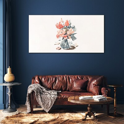 Glas foto Bloemenboeket in een vaas