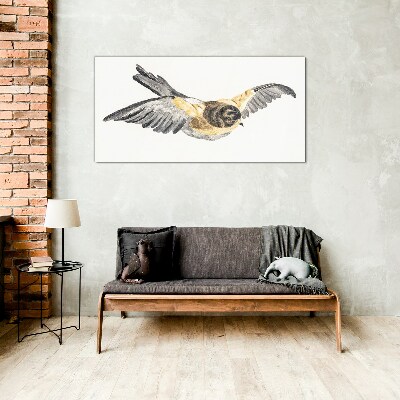 Schilderij op glas Gouden kanarie in vlucht