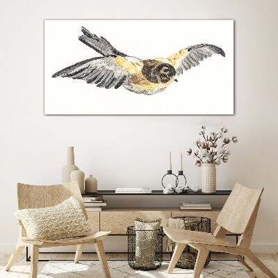 Schilderij op glas Gouden kanarie in vlucht