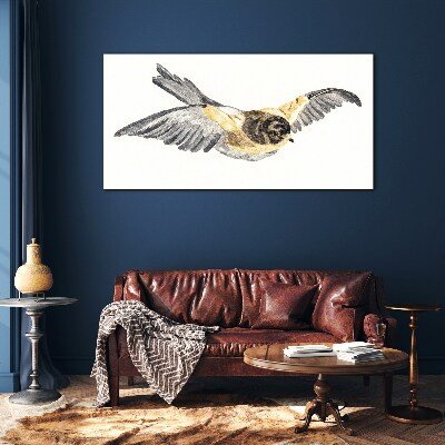 Schilderij op glas Gouden kanarie in vlucht