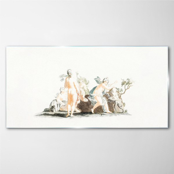 Glas foto Mythologische scène met personages