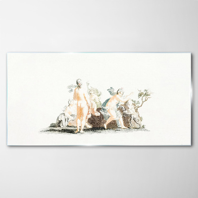 Glas foto Mythologische scène met personages