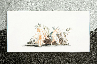 Glas foto Mythologische scène met personages