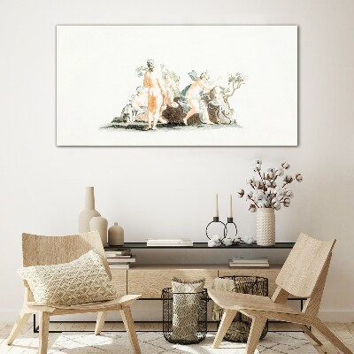 Glas foto Mythologische scène met personages