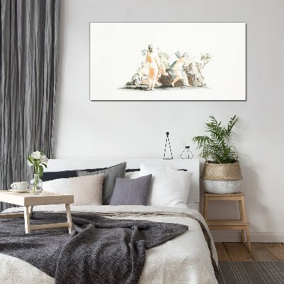 Glas foto Mythologische scène met personages