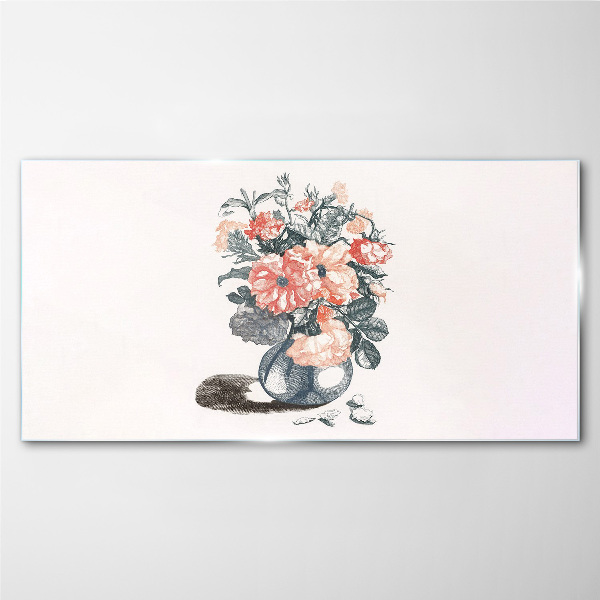 Schilderij op glas Bloemen in een vaas