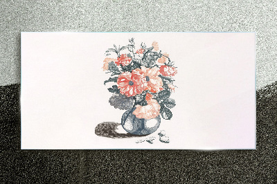 Schilderij op glas Bloemen in een vaas