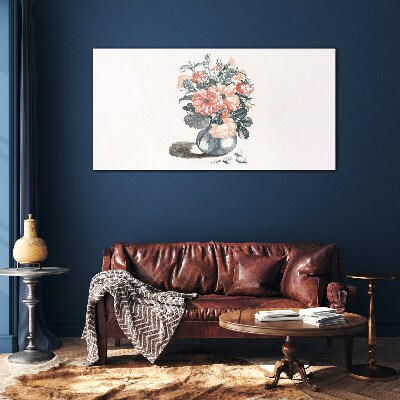 Schilderij op glas Bloemen in een vaas