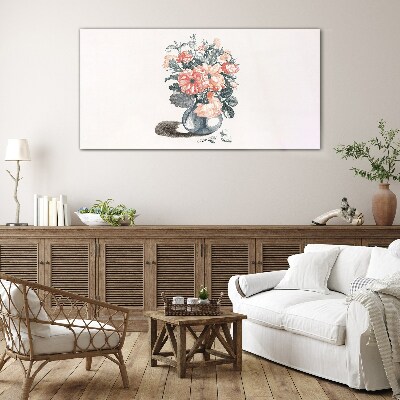 Schilderij op glas Bloemen in een vaas