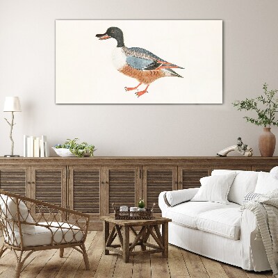 Glas foto Een eend in een kleurrijke jas