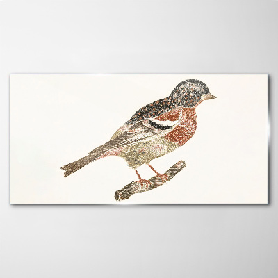 Glas foto Een vogel op een tak