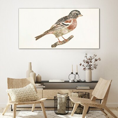 Glas foto Een vogel op een tak