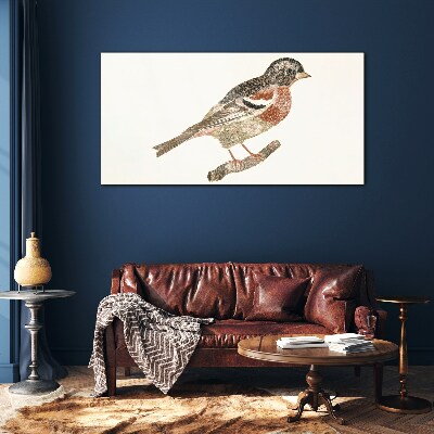 Glas foto Een vogel op een tak