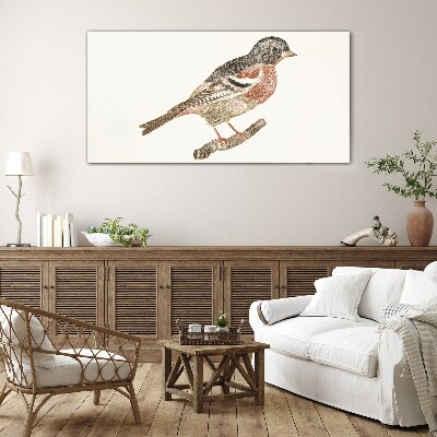 Glas foto Een vogel op een tak