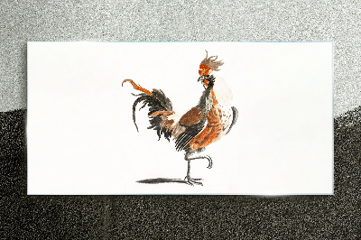 Foto op glas Dansende haan