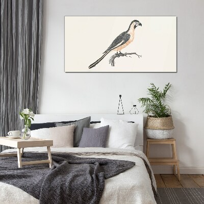 Schilderij op glas Een vogel op een tak