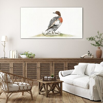 Schilderij op glas Eend tegen een natuurlijke achtergrond