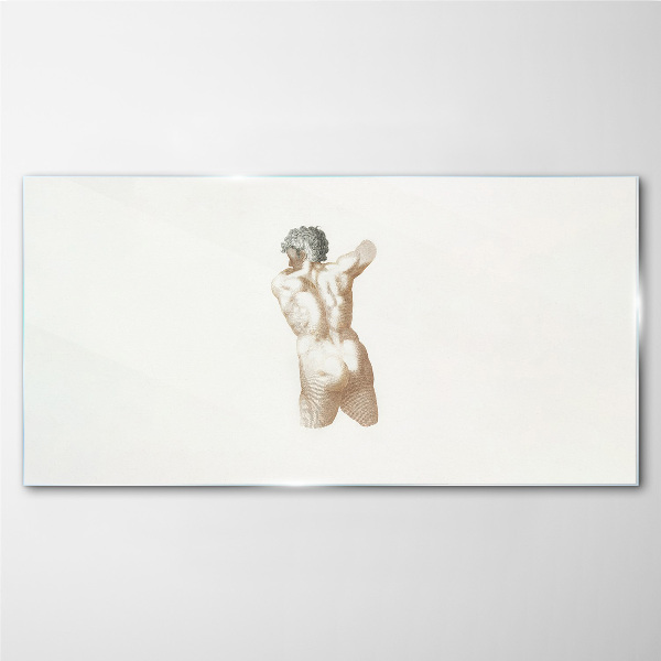 Schilderij op glas Naakt van een man met haar