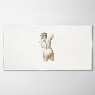 Schilderij op glas Naakt van een man met haar