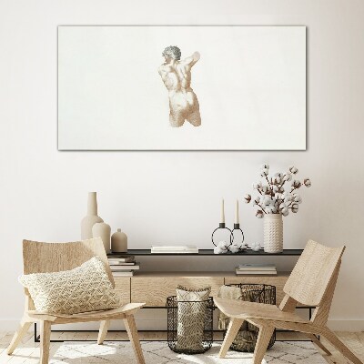 Schilderij op glas Naakt van een man met haar