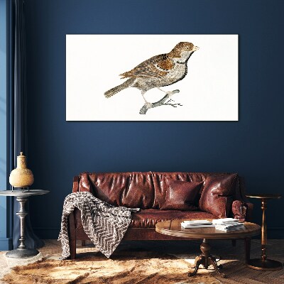 Foto op glas Een gevleugelde vriend in een natuurlijke stijl