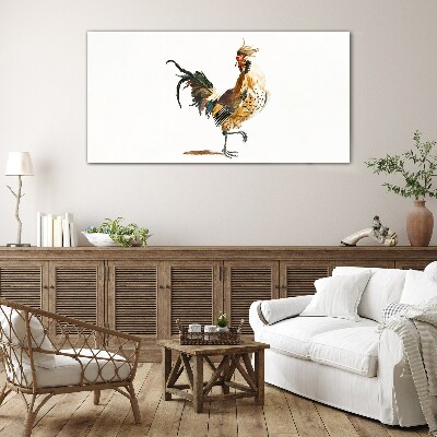 Foto op glas Haan in beweging