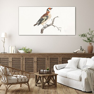 Glas foto Een vogel op een tak