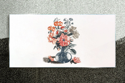 Schilderij op glas Bloemstuk in een vaas