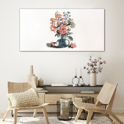 Schilderij op glas Bloemstuk in een vaas