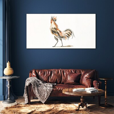 Glas foto Haan in beweging