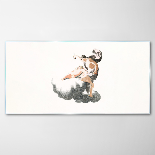 Schilderij op glas Figuur op een wolk