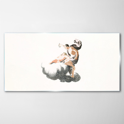 Schilderij op glas Figuur op een wolk