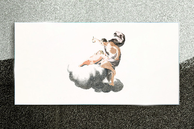 Schilderij op glas Figuur op een wolk